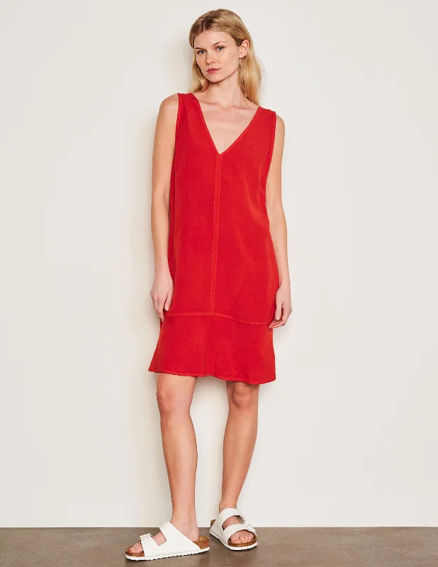 Sundry Short Shift Dress in Burnt Red