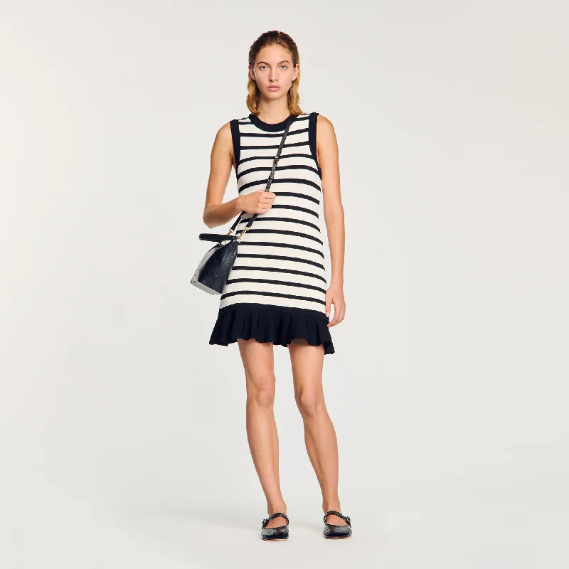 Striped Knit Short Dress