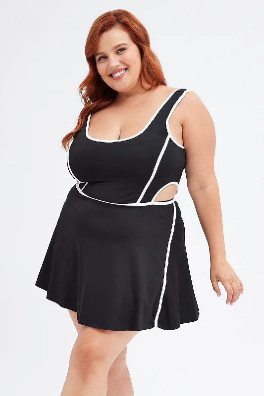 Black Tennis Dress With Shorts Inbuilt