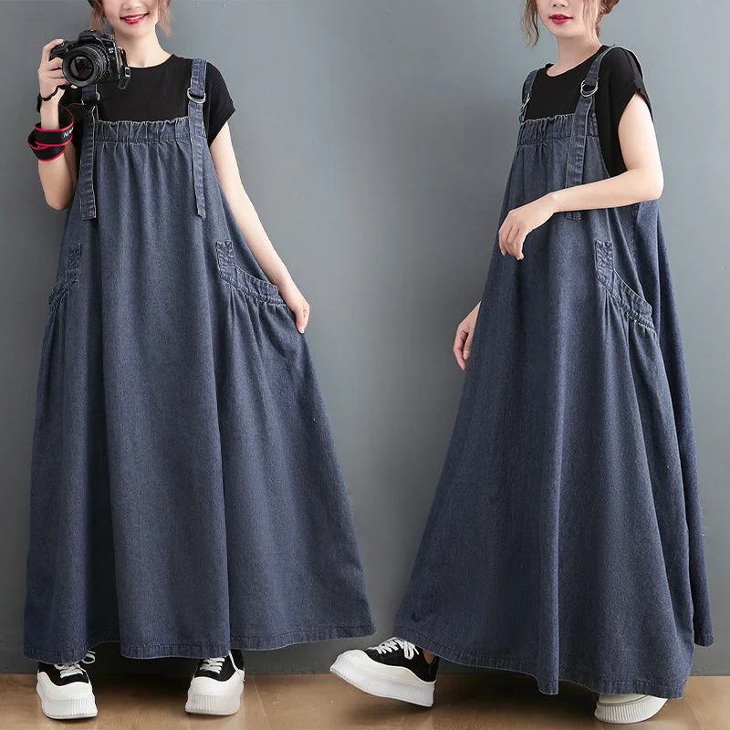 Plus Size Denim Maxi Dress