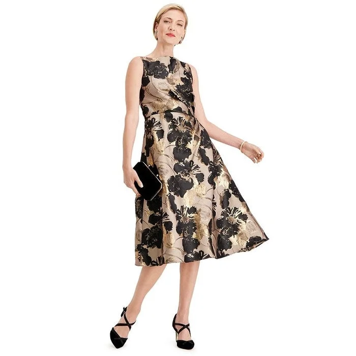 Adrianna Papell Women's Floral a line Dress Black Size 6