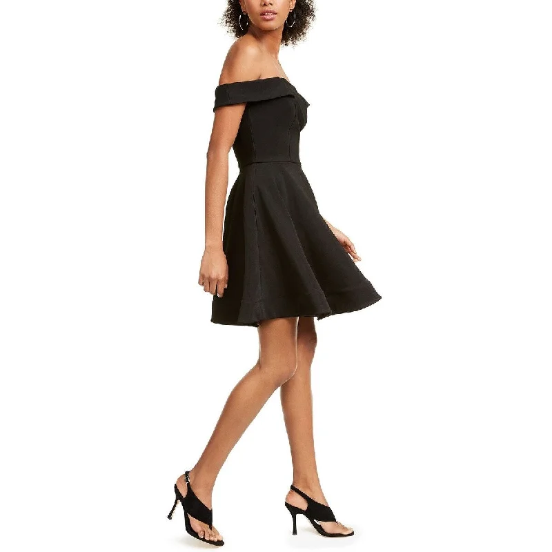 Crystal Doll Women's Sleeveless Fit Flare Formal Dress Black Size Medium