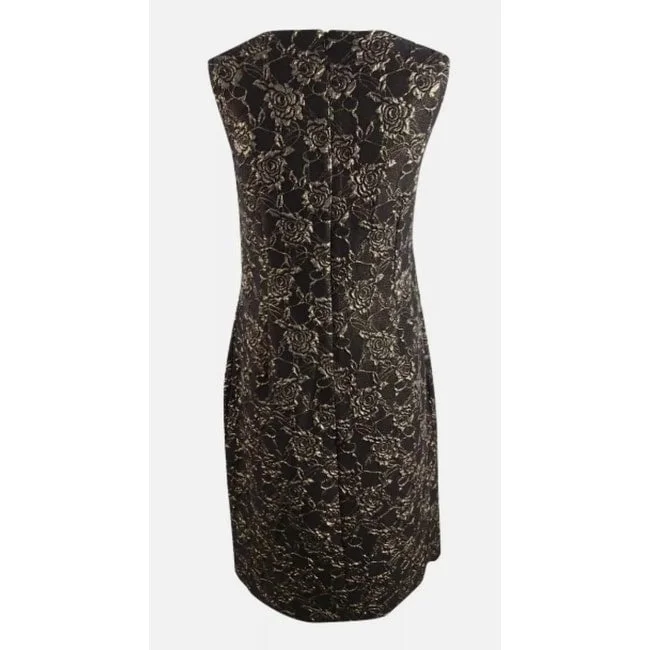 Donna Ricco Women's Metallic Jacquard Sheath Dress Black Size 4