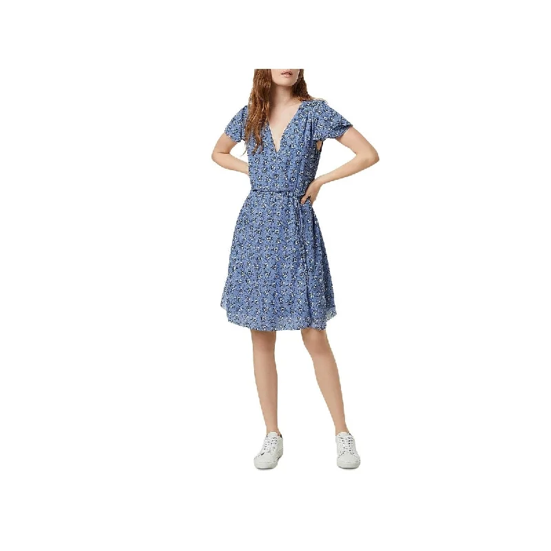 French Connection Women's Floral Georgette Dress Anabelle Blue Size 0