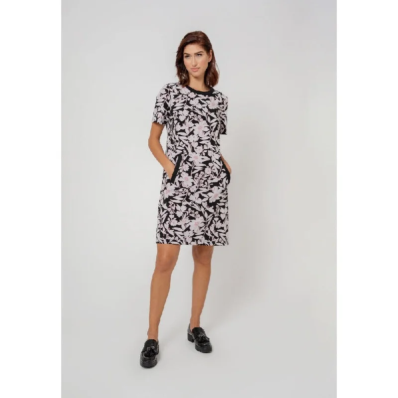 Leota Women's Short Sleeve Maddie Dress In Classic Floral Black