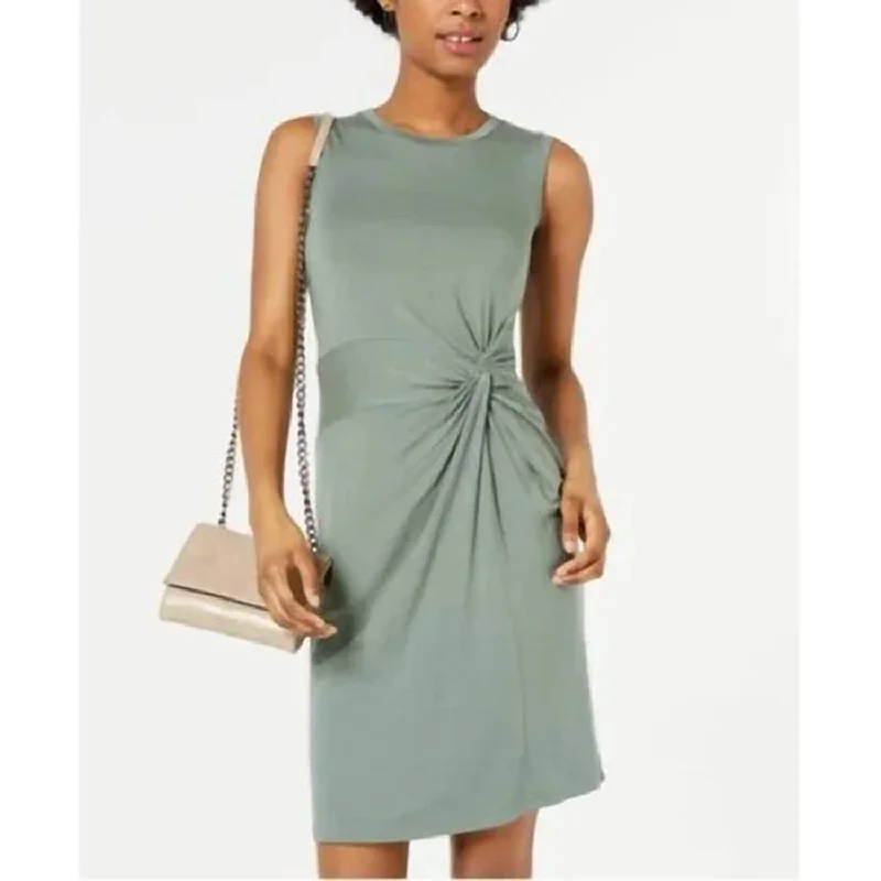 Maison Jules Women's Sleeveless Knee Length Sheath Dress Green Size Large