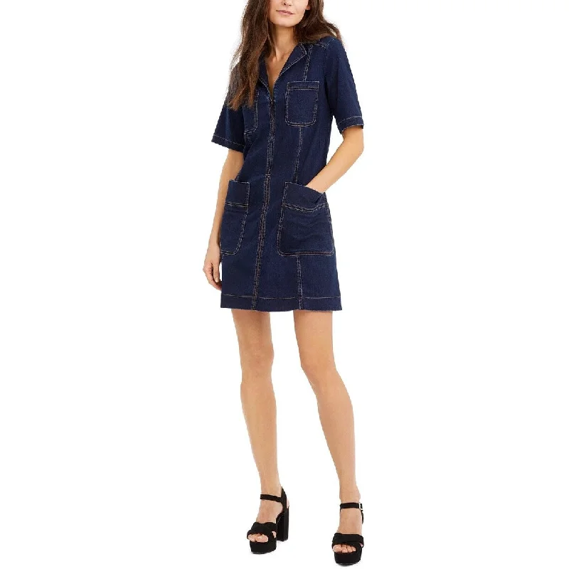 Nanette Lepore Women's Denim Shirtdress Dark Blue Size Large