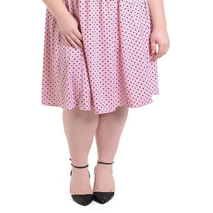 Ny Collection Women's Casual Dress Polka Dot Short Sleeves Pink Size 1X