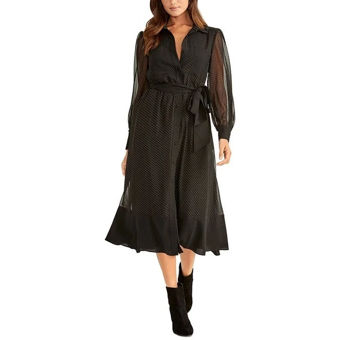 Rachel Roy Women's Maisie Printed Shirtdress Black Size 8