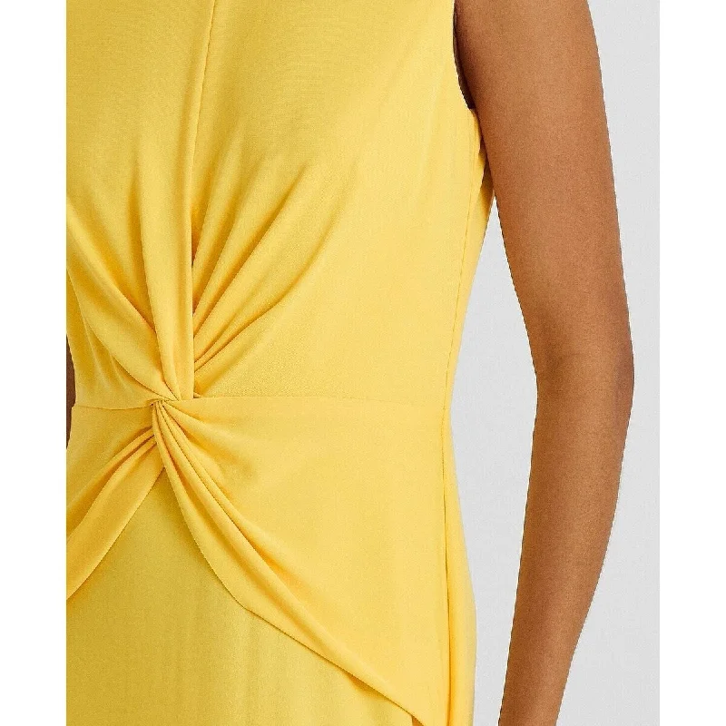 Ralph Lauren Women's Twist Front Jersey Dress Yellow Size 4