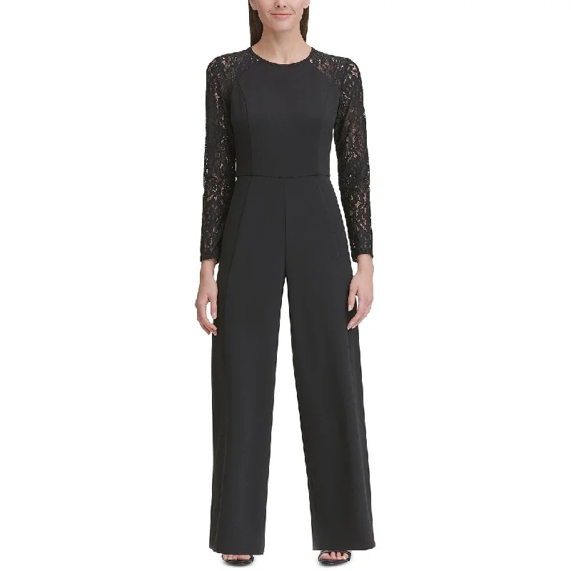 Tommy Hilfiger Women's Lace Sleeve Jumpsuit Black Size 18