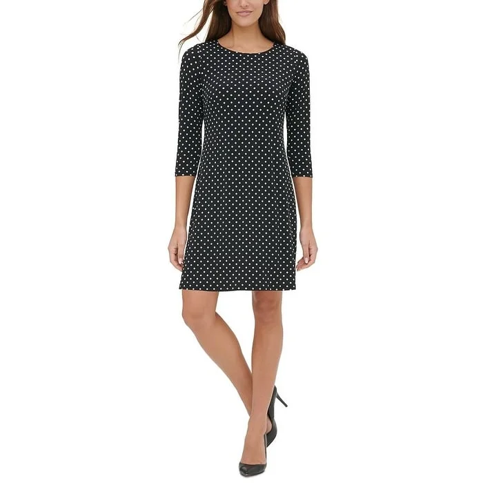 Tommy Hilfiger Women's Polka Dot Sheath Dress -Black Size 2