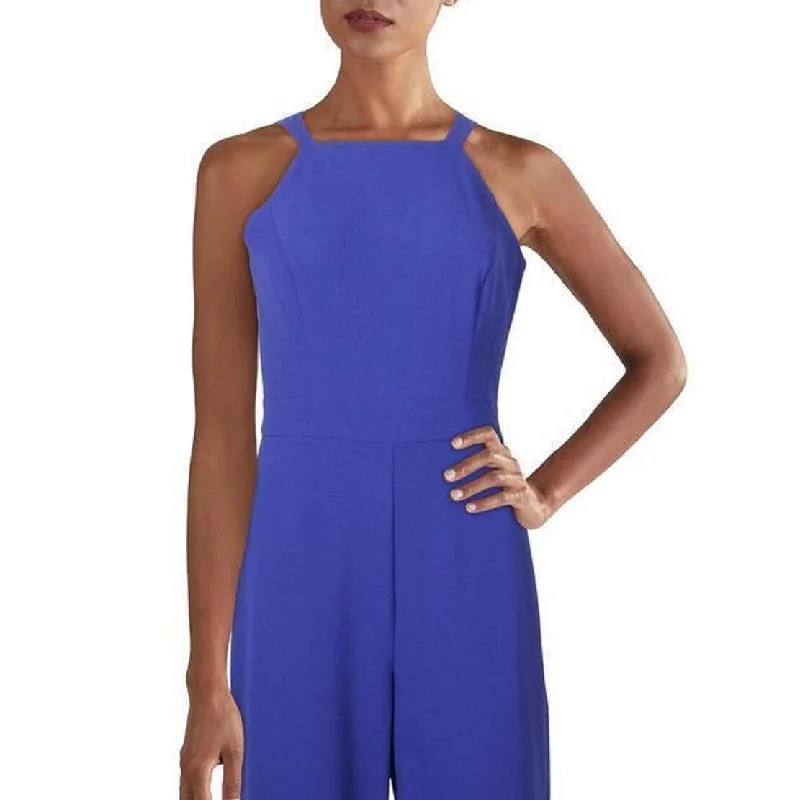 Vince Camuto Women's Back Cutout Halter Jumpsuit Blue Size 14