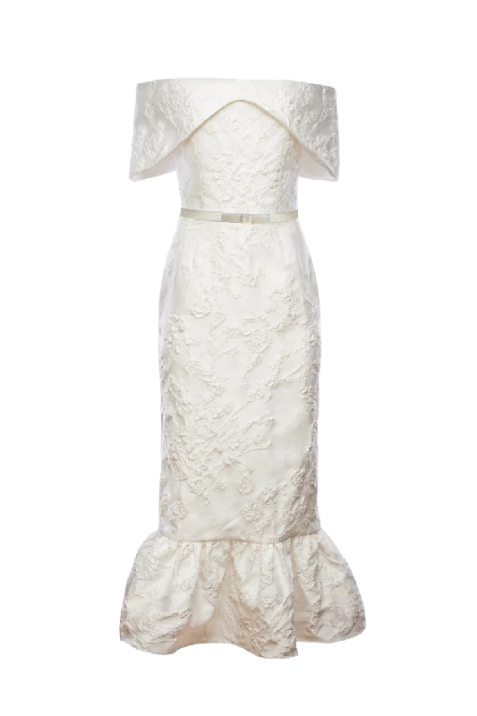 OTM Exclusive: Alex Dress in Ivory Brocade