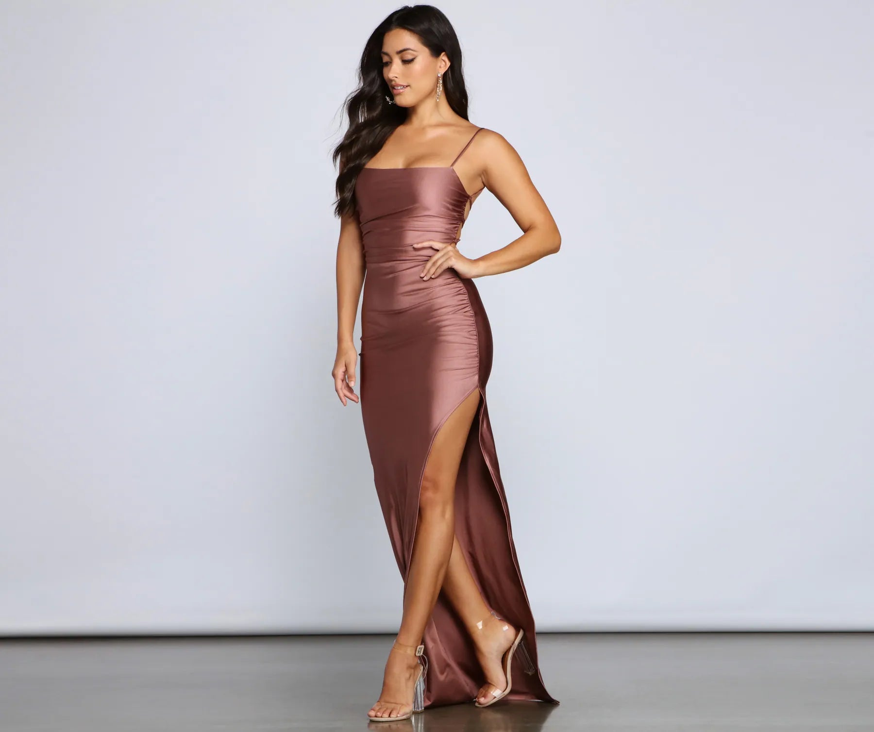 Ella Strappy Back High-Slit Dress