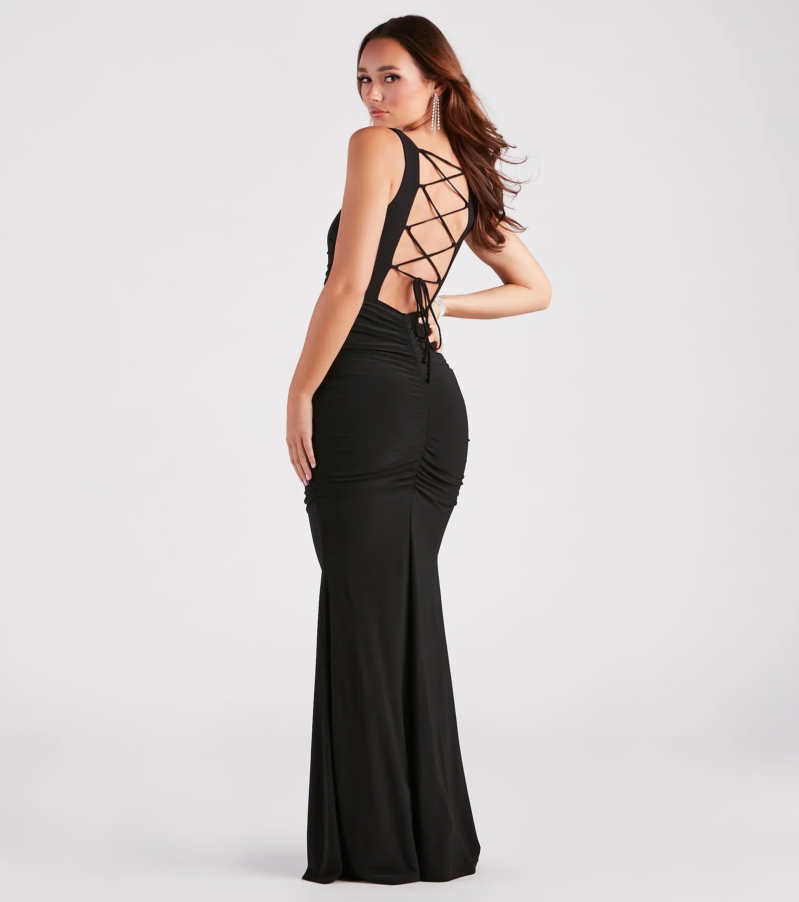 Evania Formal Lace-Up Mermaid Dress