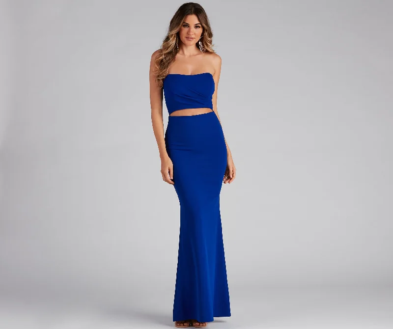 Lolinda Formal Crepe Cutout Long Dress