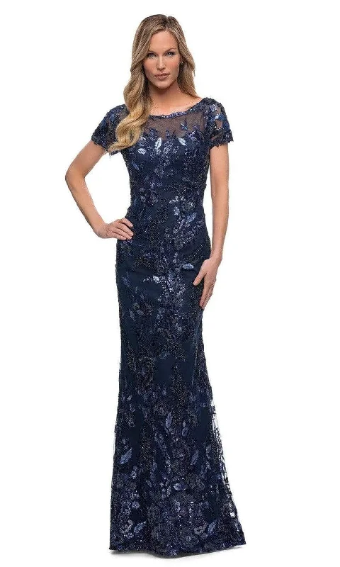 La Femme - 29961 Floral Sequined Evening Mother of the Bride Dress