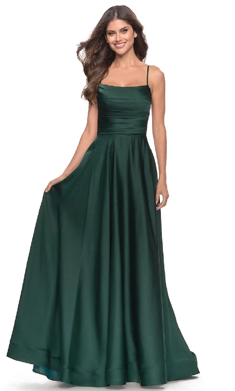 La Femme 31406 - Bridesmaid A-line Slit Gown