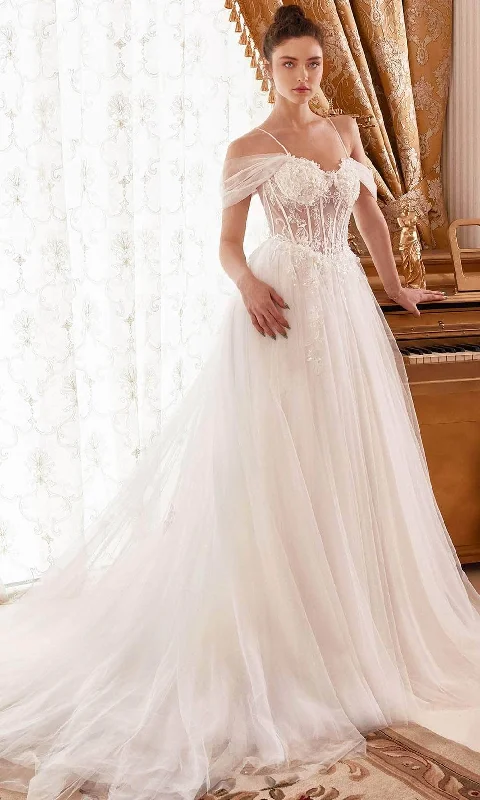 Ladivine WN307 - Embellished Off-Shoulder Bridal Gown