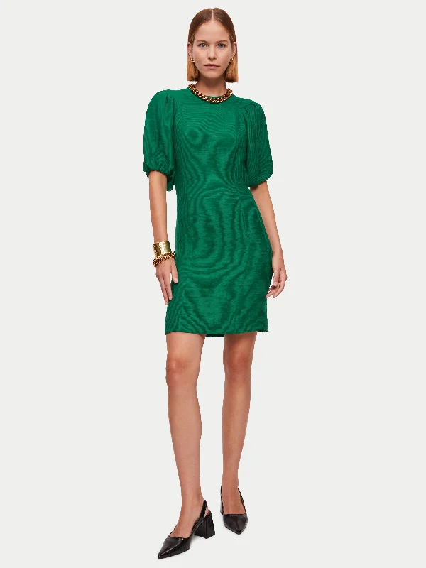 Crinkle Crepe Short Dress | Green