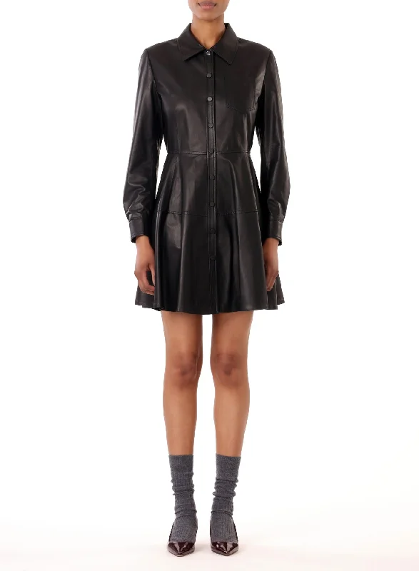 LS SHORT LEATHER DRESS