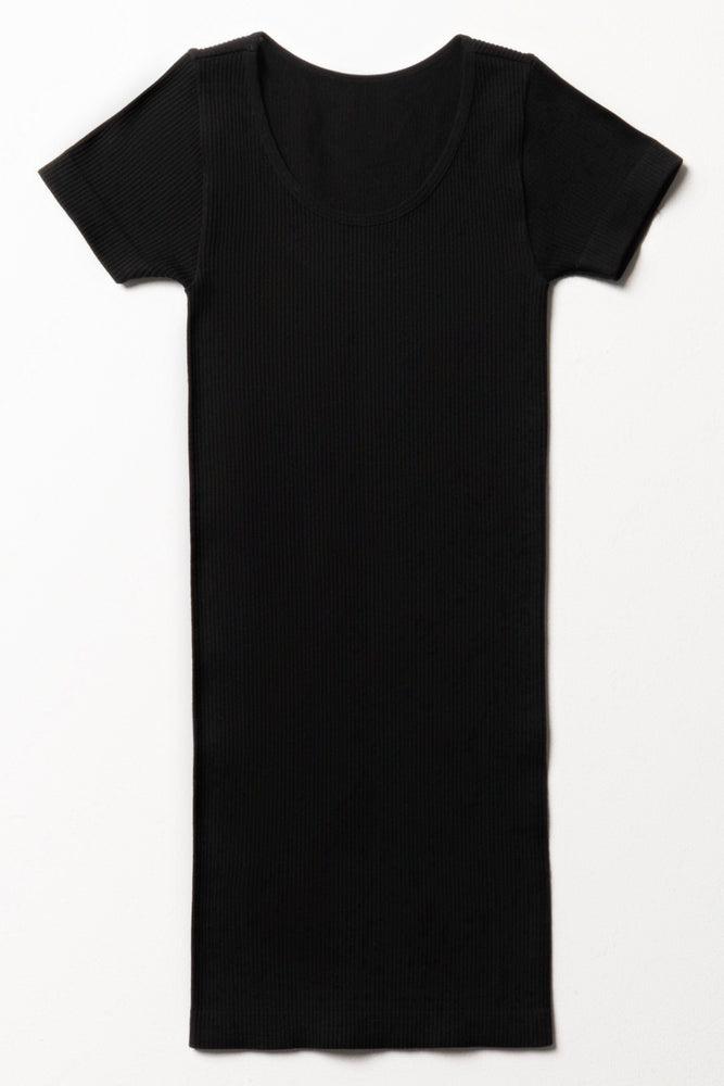 Seamless Short Sleeve Dress Black