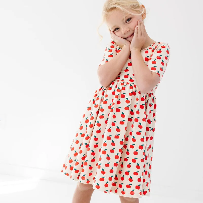 The Short Sleeve Ballet Dress in Apples