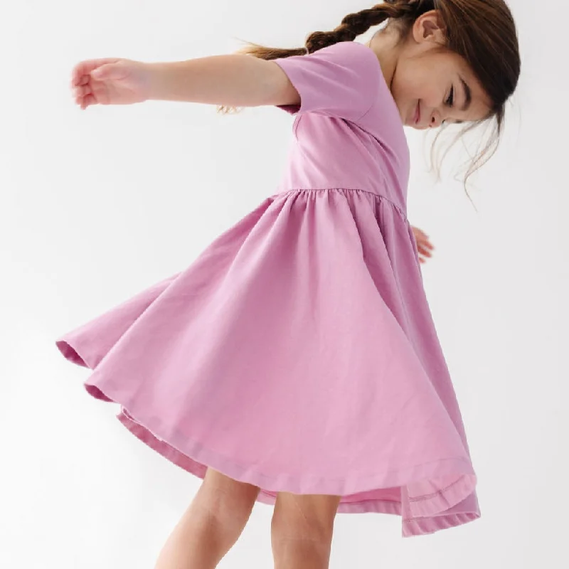 The Short Sleeve Ballet Dress in Orchid